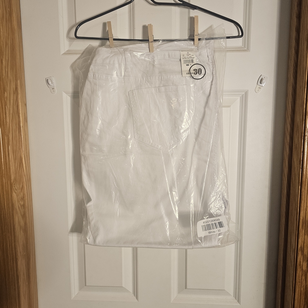 Ashley Stewart White Straight Leg Jeans
